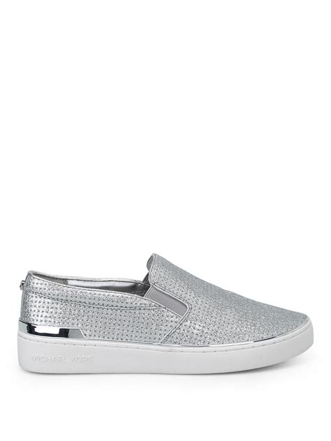 michael kors silver glitter shoes|michael kors sparkle sneakers.